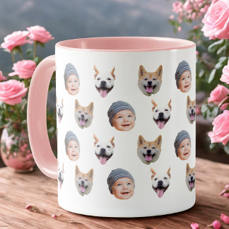 Persoonlijke babygezicht koffiekop, 3 foto's mok