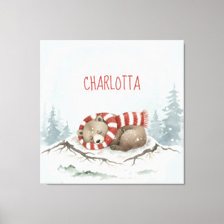 Persoonlijke Babykamer Kunst, Slaande Beer Nursery Canvas Afdruk