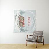 Persoonlijke babykamer muurdecoratie, Slaande beer Wandkleed (In Situ (horizontaal))