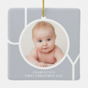 Persoonlijke Baby's Eerste Kerst Foto Keramisch Ornament