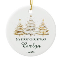 Persoonlijke Baby's Eerste Kerstmis, Wit