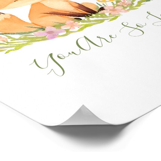 Persoonlijke babyspecht wilde bloemen kinderkamer poster (Hoek)