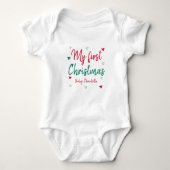 Persoonlijke babysuit Naam 1e kerstdag Romper (Voorkant)