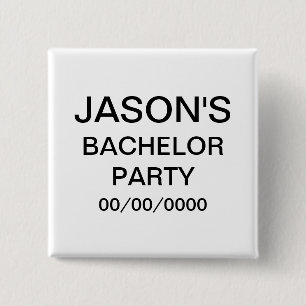 Persoonlijke Bachelor Party Vierkante Button 5,1 Cm