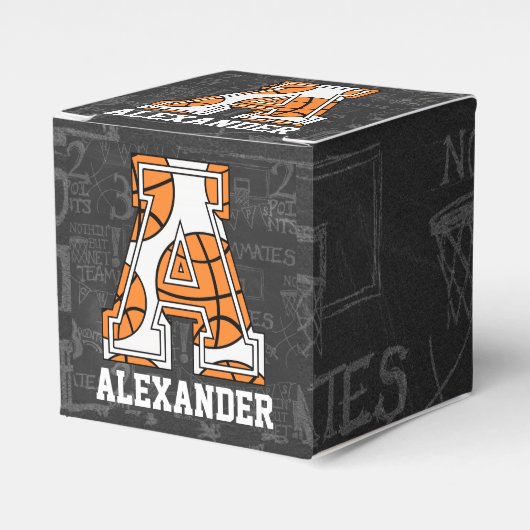 Persoonlijke bachelorbasketball Letter A Bedankdoosjes (Voorkant Zijde)