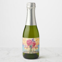 Persoonlijke Bachelorette Zonsondergang Mini Champ Sparkling Wijnetiket