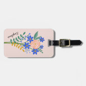 Persoonlijke bagagelabel met bloemenboeket (Voorkant horizontaal)