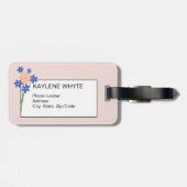 Persoonlijke bagagelabel met bloemenboeket (Achterkant horizontaal)