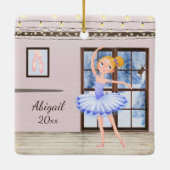 Persoonlijke ballerina Dance Studio Winter Ballet Keramisch Ornament (Achterkant)