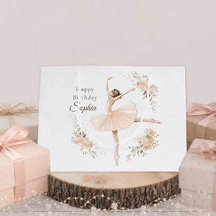 Persoonlijke Ballerina Verjaardag Blush Bloemen Groot Cadeauzakje