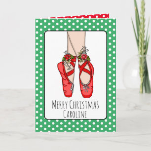 Persoonlijke ballet schoenen Kerstmis Kaart