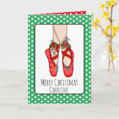 Persoonlijke ballet slippertjes Kerstmis Kaart (Gele Bloem)