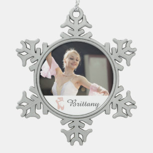 Persoonlijke balletfoto Ballerina Naam Dippers Tin Sneeuwvlok Ornament