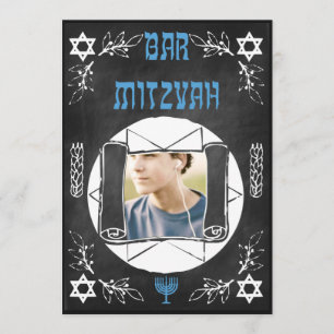 Persoonlijke Bar Mitzvah Krijtbord Uitnodiging
