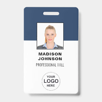 Persoonlijke barcode-ID-kaarten met logo en foto Badge