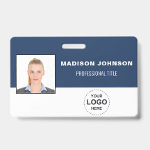 Persoonlijke barcode-ID-kaarten met logo en foto