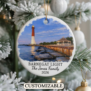 Persoonlijke Barnegat Light, Op Maat New Jersey Keramisch Ornament