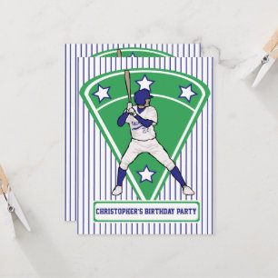 Persoonlijke Baseball Batter Star Blue Kaart
