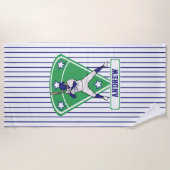 Persoonlijke Baseball Batter Star blue Strandlaken (Voorkant)