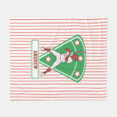 Persoonlijke Baseball Batter Star Red Fleece Deken (Voorkant (Horizontaal))
