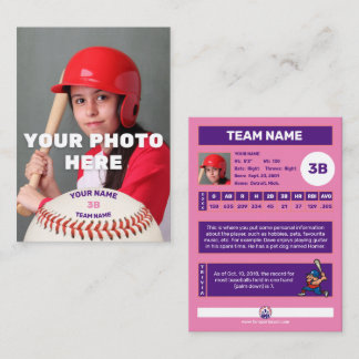 Persoonlijke Baseball Card (Gepersonaliseerd batte Visitekaartje