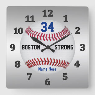 Persoonlijke baseball Clocks, Jersey NUMBER & NAAM Vierkante Klok