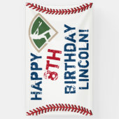 Persoonlijke Baseball Happy Birthday-banner Spandoek (Verticaal)