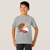 Persoonlijke Baseball Kind Basic T-Shirt (Voorkant volledig)
