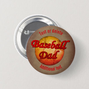 Persoonlijke Baseball Papa Schattig Ronde Button 5,7 Cm