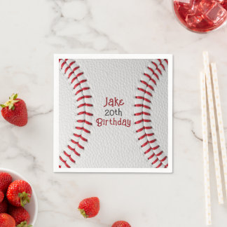 Persoonlijke Baseball Papieren Servet met Naam & L
