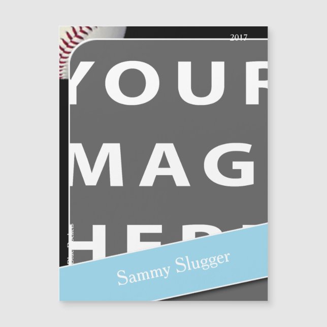 Persoonlijke Baseball Photo Magnet (Voorkant)