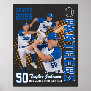 Persoonlijke Baseball Speler Aangepaste Foto Poster