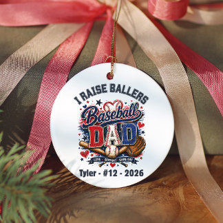 Persoonlijke Baseball Vader Speler Naam Team Cadea Keramisch Ornament