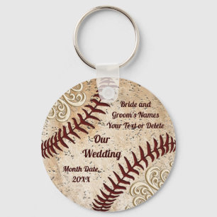 Persoonlijke Baseball Wedding Favors, Baseball Sleutelhanger