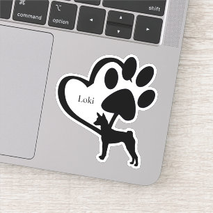 Persoonlijke Basenji Hond Hound Hart Naam Aangepas Sticker