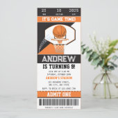 Persoonlijke Basketbal Ticket Uitnodiging (Staand voorkant)