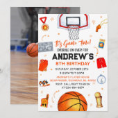 Persoonlijke Basketbal Verjaardag met Foto Kaart (Voorkant / Achterkant)