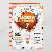 Persoonlijke Basketbal Verjaardag Uitnodiging Fees (Voorkant / Achterkant)