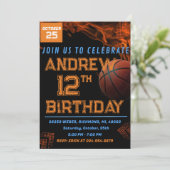 Persoonlijke Basketbal Verjaardag Uitnodiging Fees (Staand voorkant)