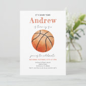 Persoonlijke Basketbal Verjaardag Uitnodiging met  (Staand voorkant)