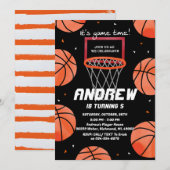 Persoonlijke Basketbal Verjaardag uitnodiging Spor (Voorkant / Achterkant)
