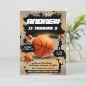 Persoonlijke Basketbal Verjaardag uitnodiging Spor (Staand voorkant)