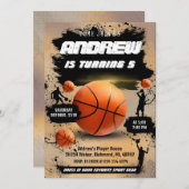 Persoonlijke Basketbal Verjaardag uitnodiging Spor (Voorkant / Achterkant)