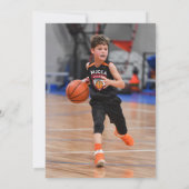 Persoonlijke basketbal verjaardagsuitnodiging met kaart (Achterkant)