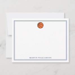 Persoonlijke basketbalbriefpapier voor jongens bedankkaart
