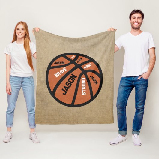 Persoonlijke Basketbaldeken Voeg Uw Naam Toe Fleece Deken (In situ)