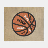 Persoonlijke Basketbaldeken Voeg Uw Naam Toe Fleece Deken (Voorkant (Horizontaal))