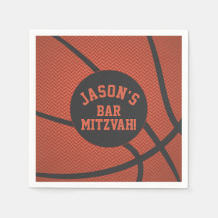 Persoonlijke Basketball Bar Mitzvah Oranje Black Servet