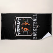Persoonlijke Basketball Player NAME Slam Dunk Team Strandlaken (Voorkant)