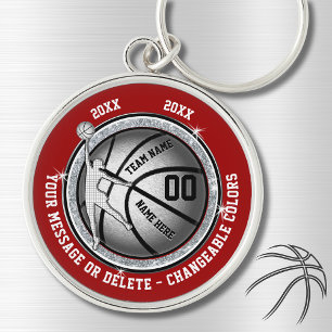 Persoonlijke Basketball Senior Night Ideas, Red Sleutelhanger